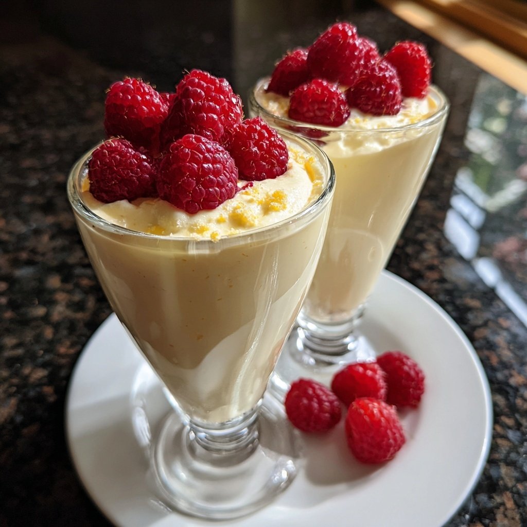 White Chocolate Mousse with Raspberry