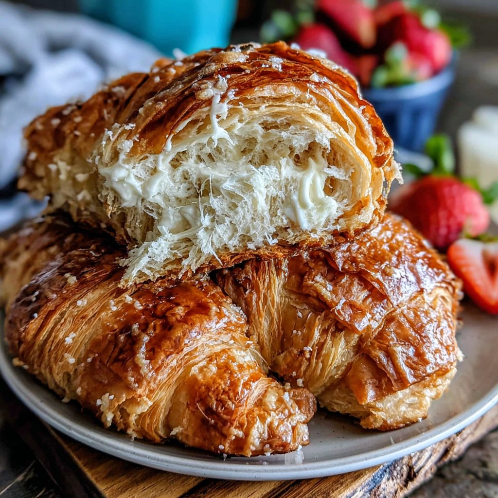 Flaky Breakfast Croissants With Butter