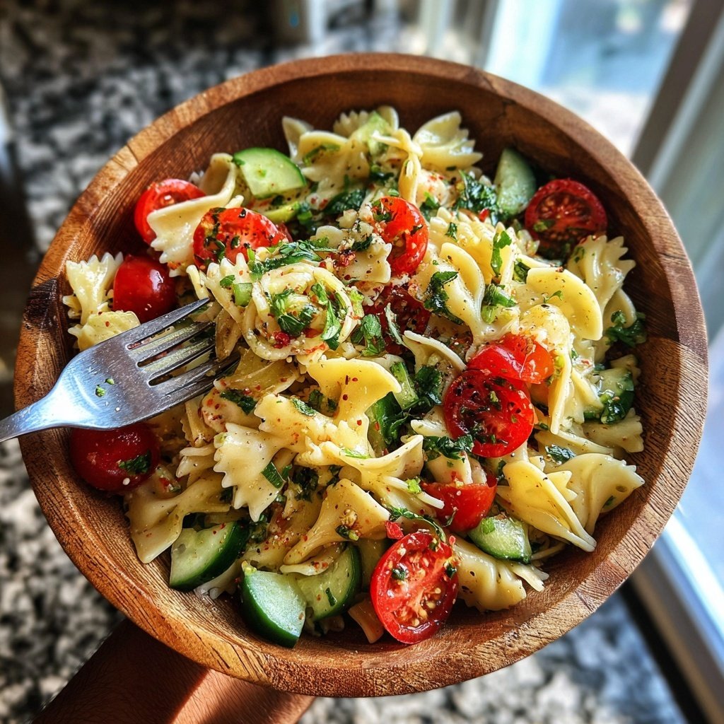 Mediterranean Pasta Salad With Herbs