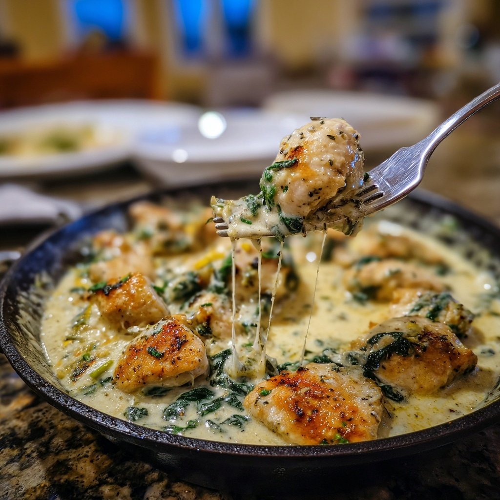 Creamy Lemon Chicken And Spinach Skillet