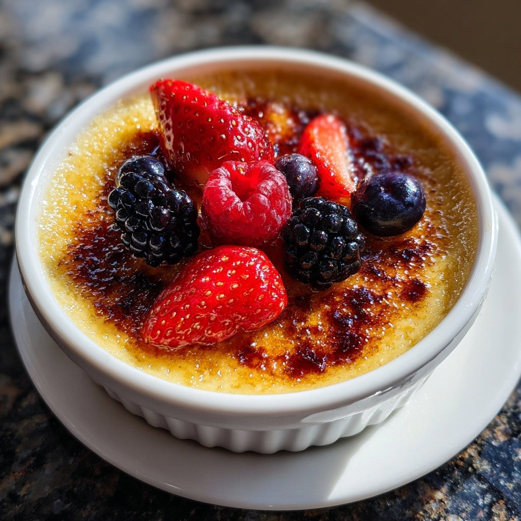 Crème Brûlée with Berries