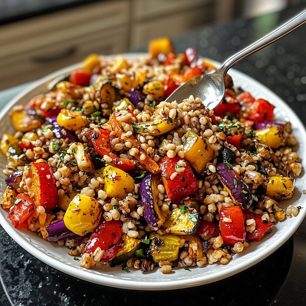 Healthy Lunch Roasted Veggie Grain Bowl