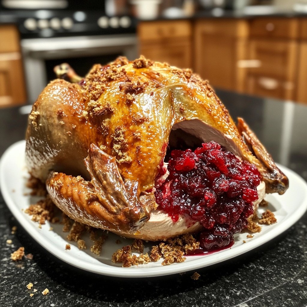 Roasted Turkey with Cranberry Glaze