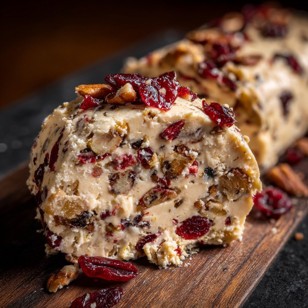 Cranberry, Pecan and Cheese Log
