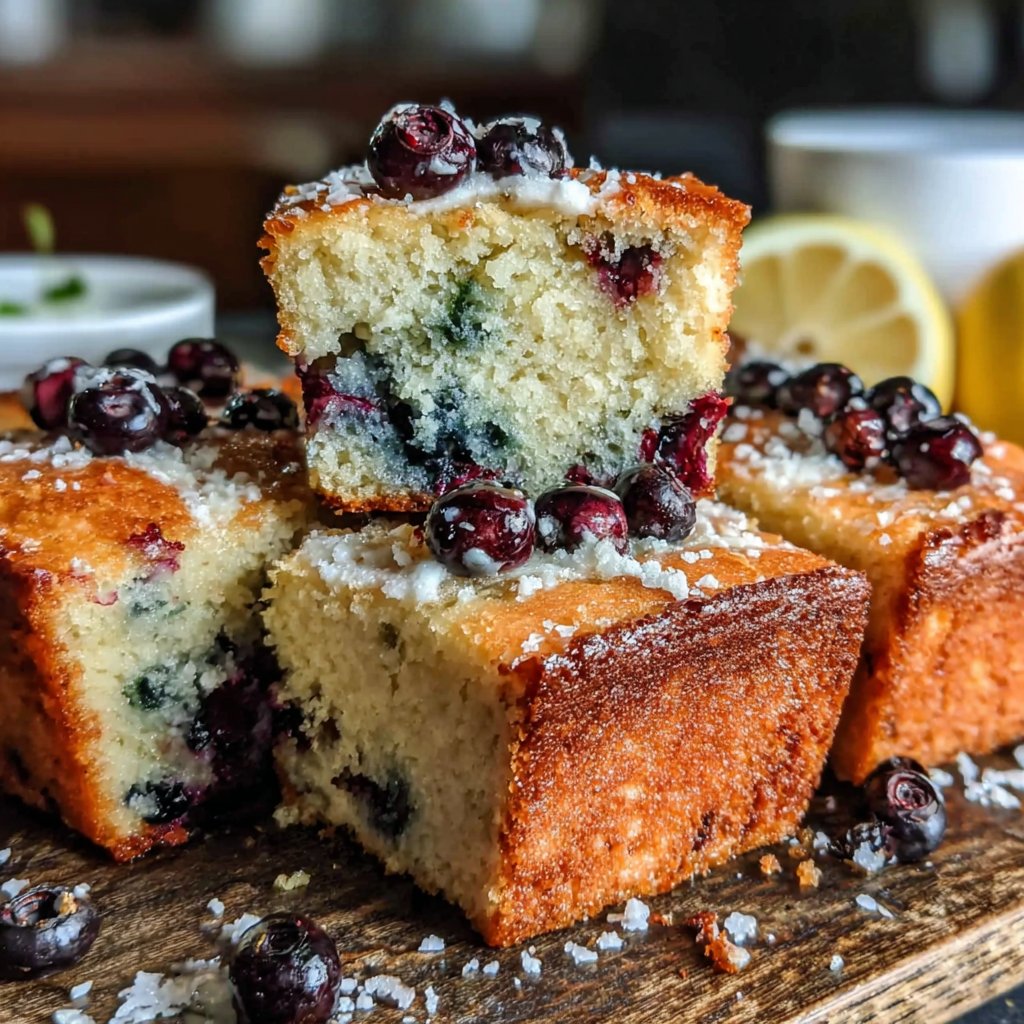 Lemon Blueberry Pound Cake Squares