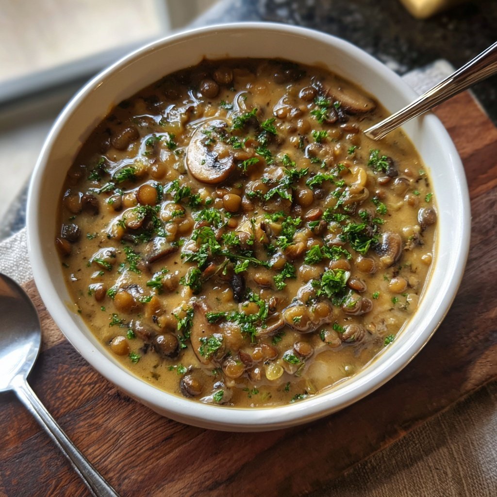 Creamy Mushroom Lentil Stew