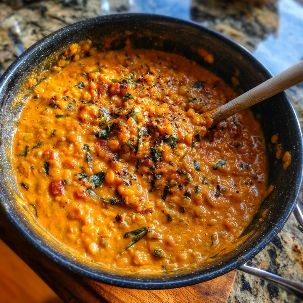 Creamy Tomato White Bean Lentils