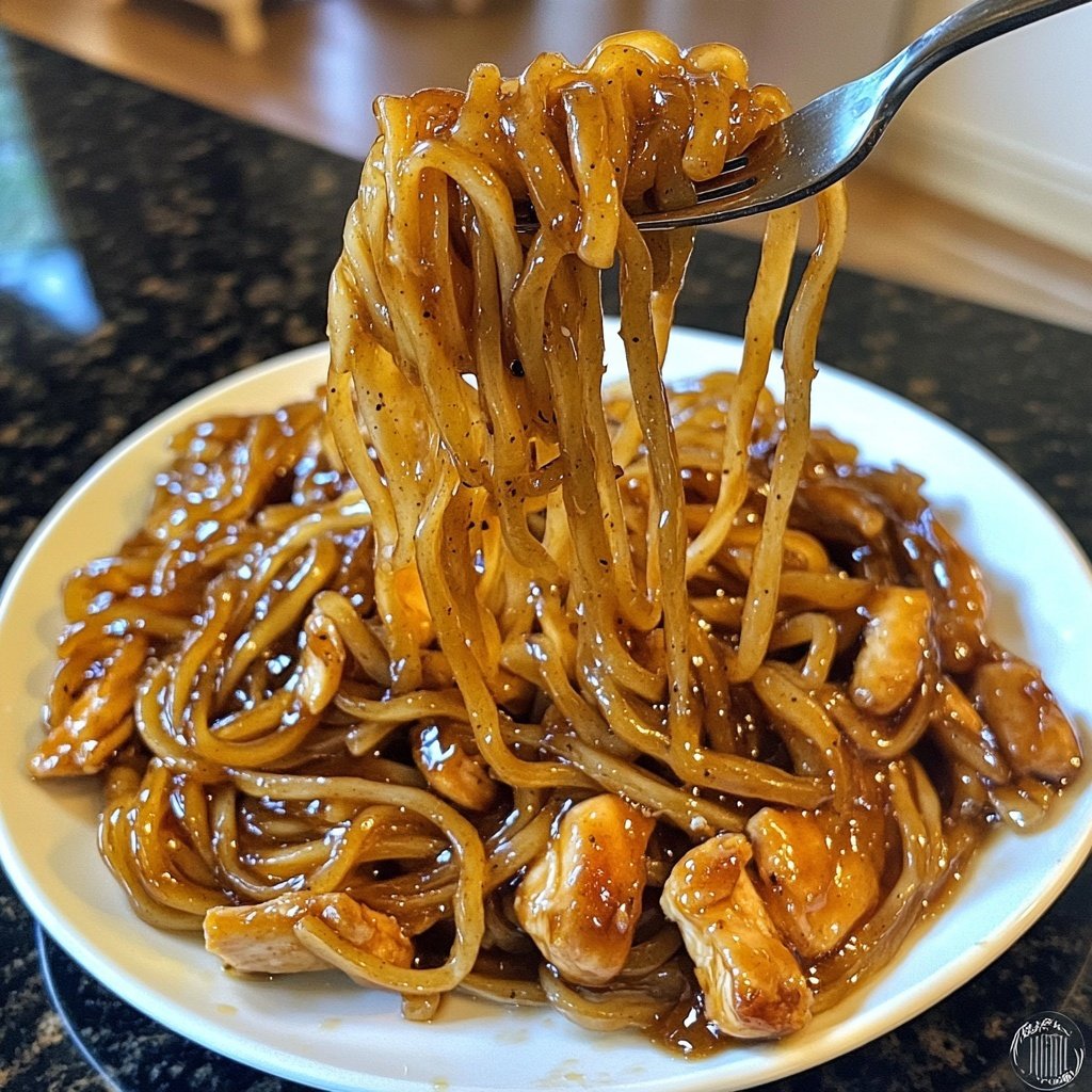 Sticky Garlic Chicken Noodles