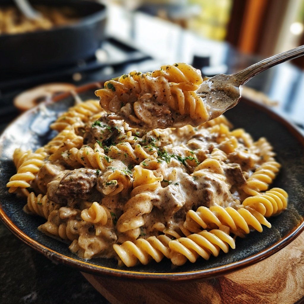 Creamy Beef Stroganoff Pasta